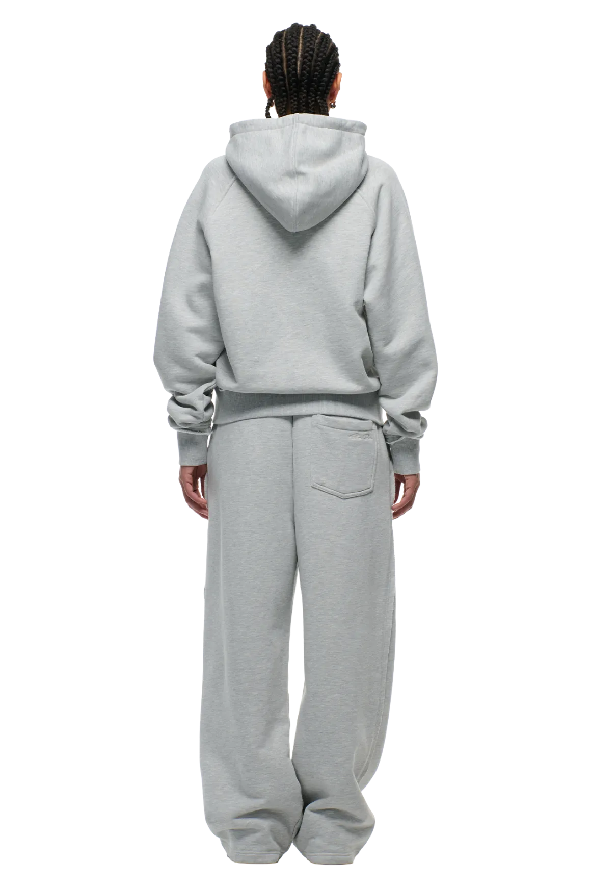 OPEN EDGE ZIP HOODIE GREY MELANGE