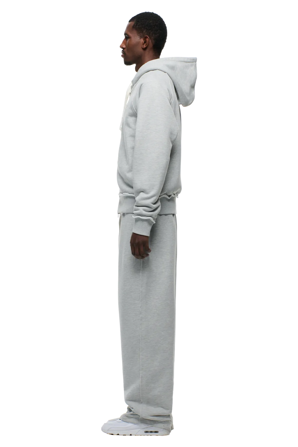 OPEN EDGE ZIP HOODIE GREY MELANGE