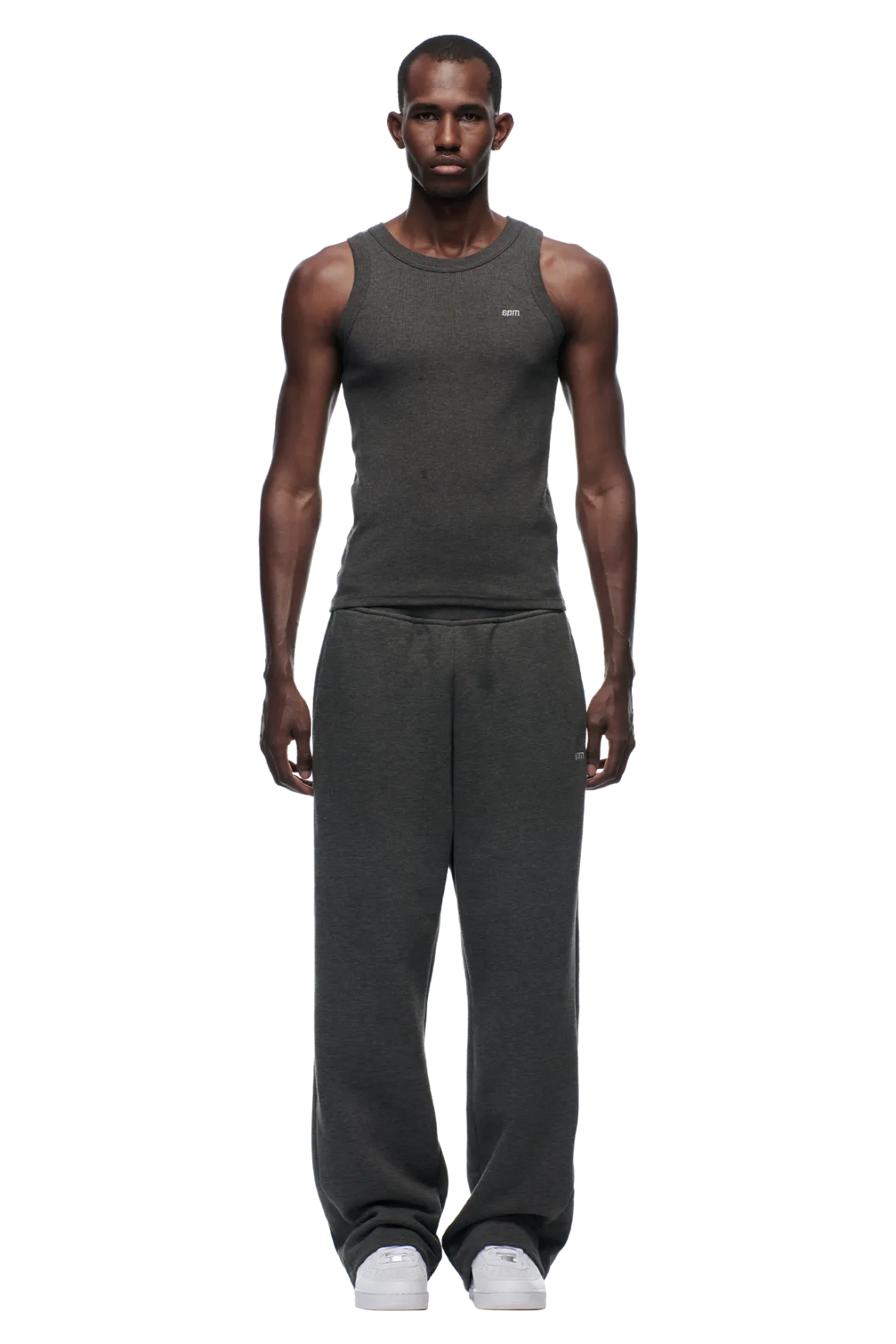 OPEN LEG JOGGER DARK GREY MELANGE