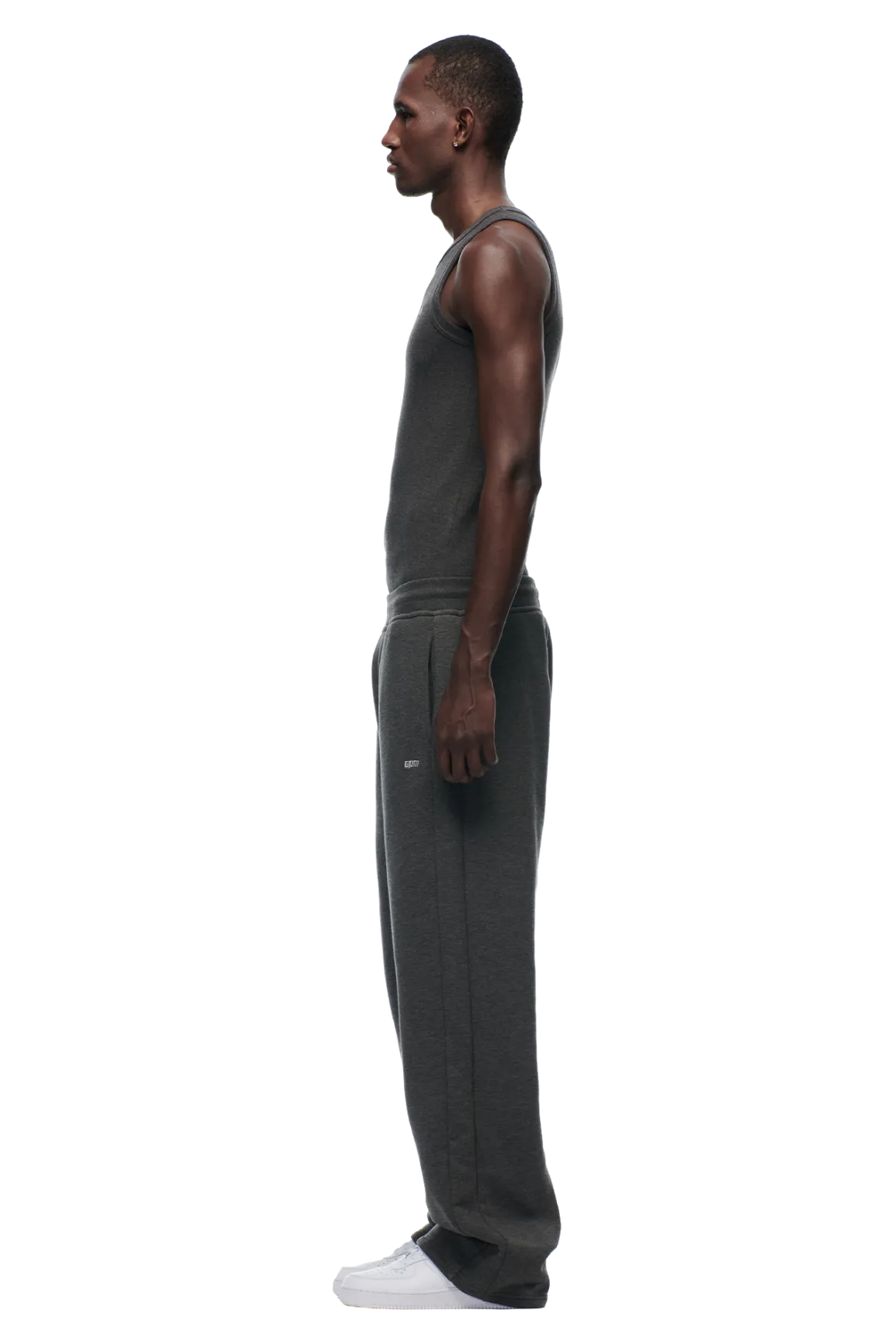 OPEN LEG JOGGER DARK GREY MELANGE