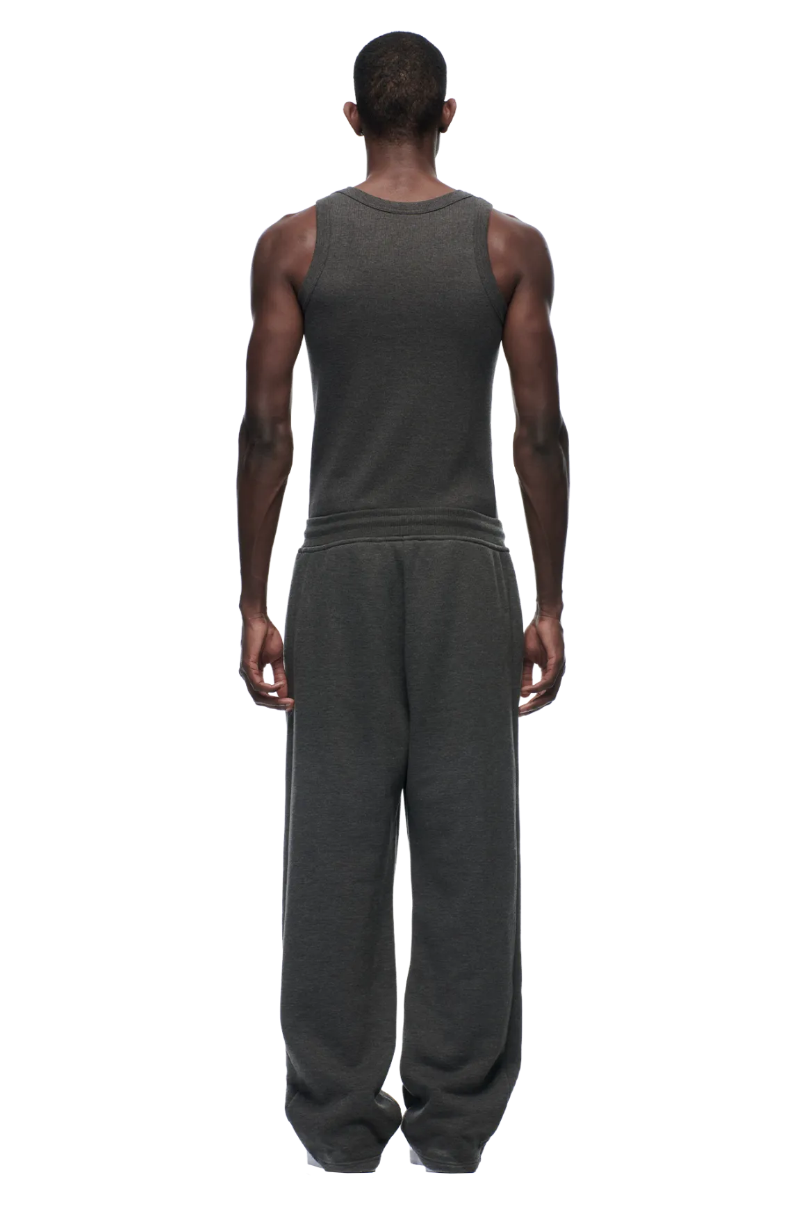 OPEN LEG JOGGER DARK GREY MELANGE