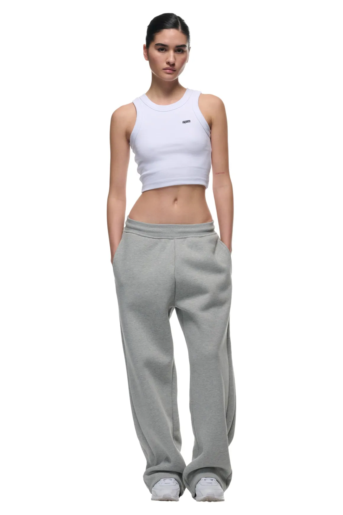 OPEN LEG JOGGER GREY MELANGE