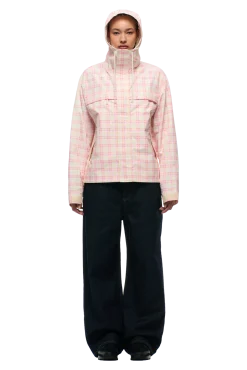 PLAID SHELL JACKET BUBBLEGUM PINK