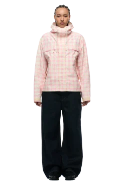 PLAID SHELL JACKET BUBBLEGUM PINK