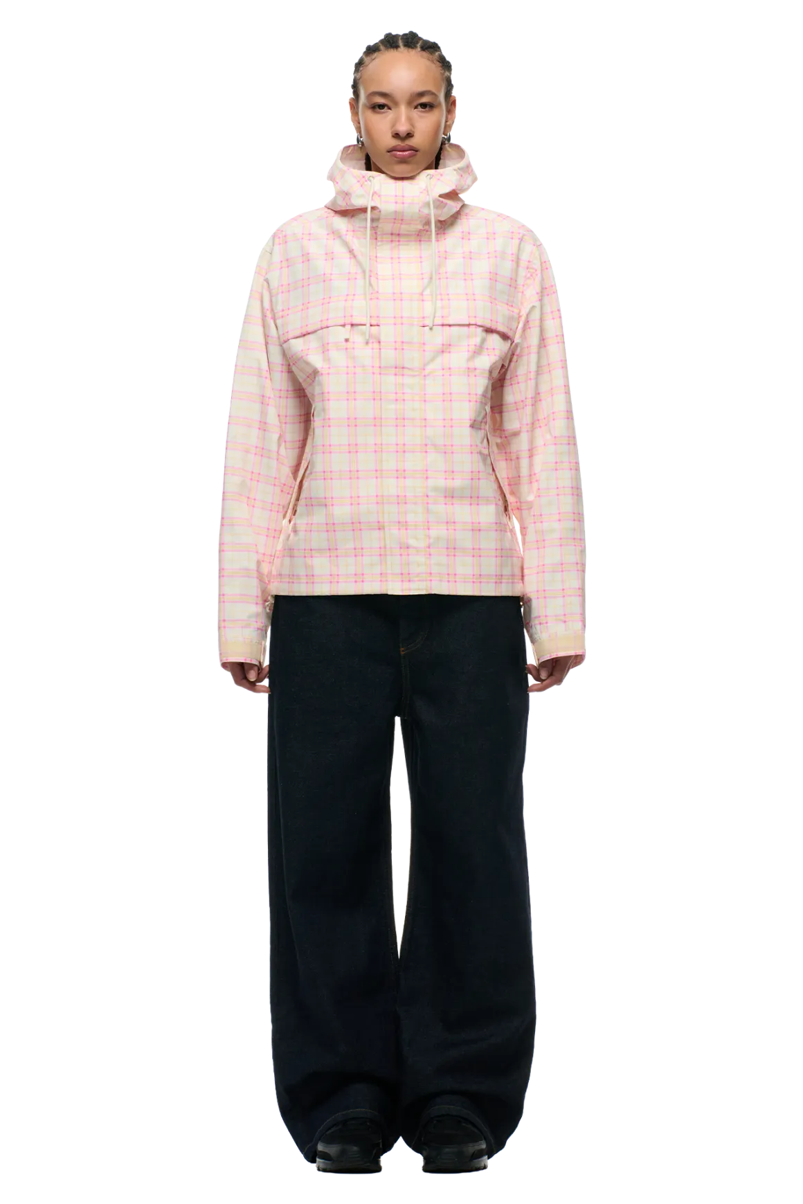PLAID SHELL JACKET BUBBLEGUM PINK