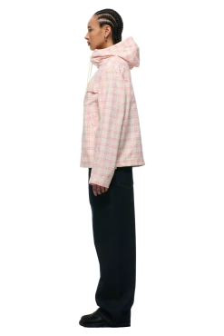 PLAID SHELL JACKET BUBBLEGUM PINK
