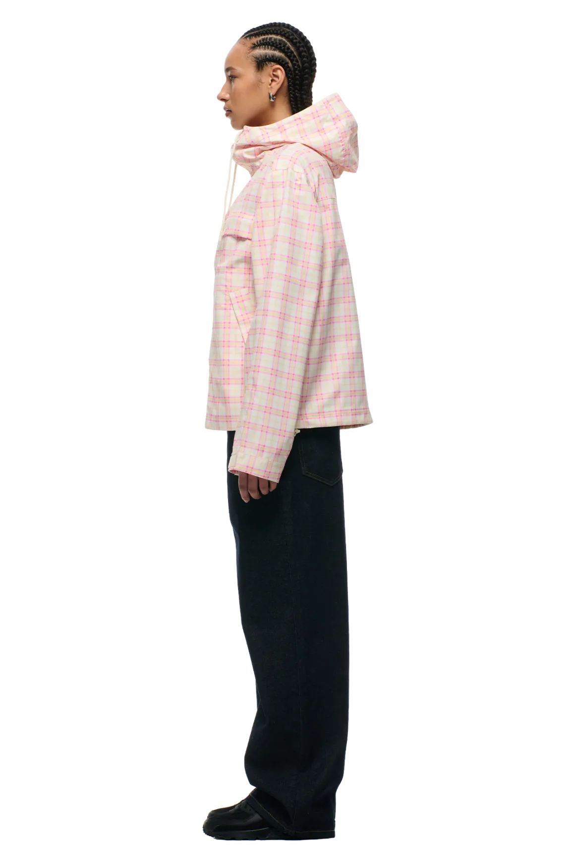 PLAID SHELL JACKET BUBBLEGUM PINK