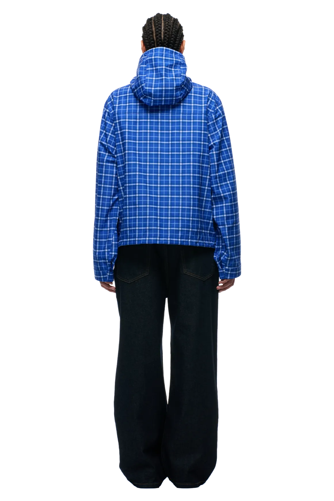PLAID SHELL JACKET DIGITAL BLUE