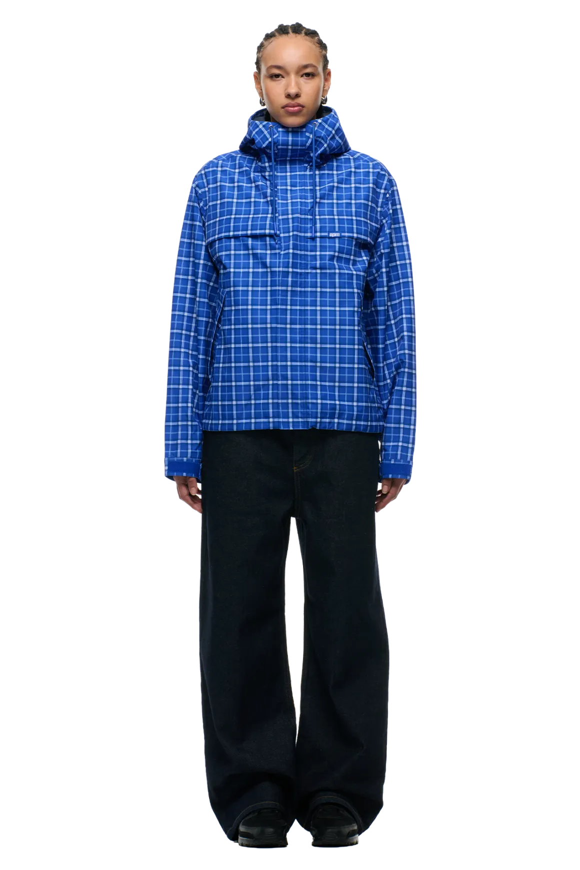 PLAID SHELL JACKET DIGITAL BLUE