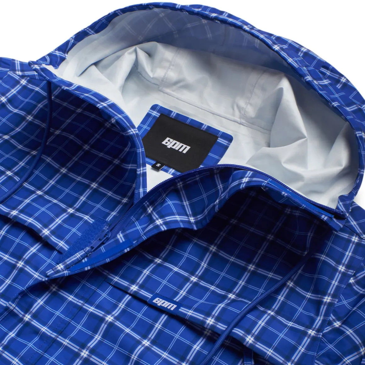 PLAID SHELL JACKET DIGITAL BLUE