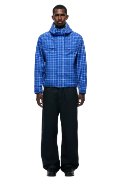 PLAID SHELL JACKET DIGITAL BLUE
