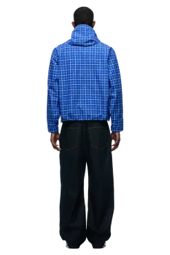 PLAID SHELL JACKET DIGITAL BLUE