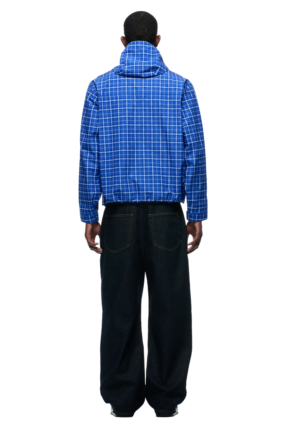 PLAID SHELL JACKET DIGITAL BLUE