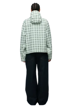 PLAID SHELL JACKET FOGGY GREEN