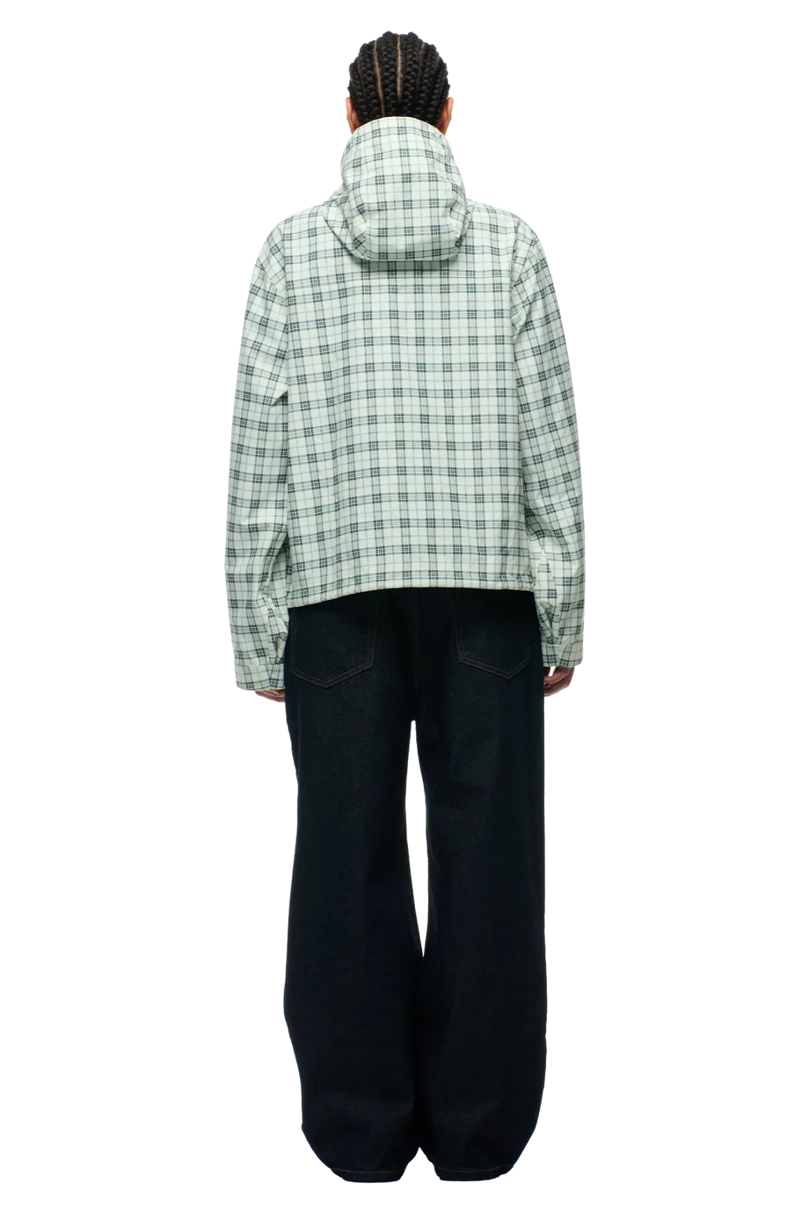 PLAID SHELL JACKET FOGGY GREEN