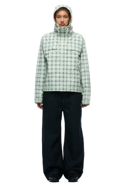 PLAID SHELL JACKET FOGGY GREEN