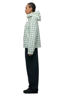 PLAID SHELL JACKET FOGGY GREEN