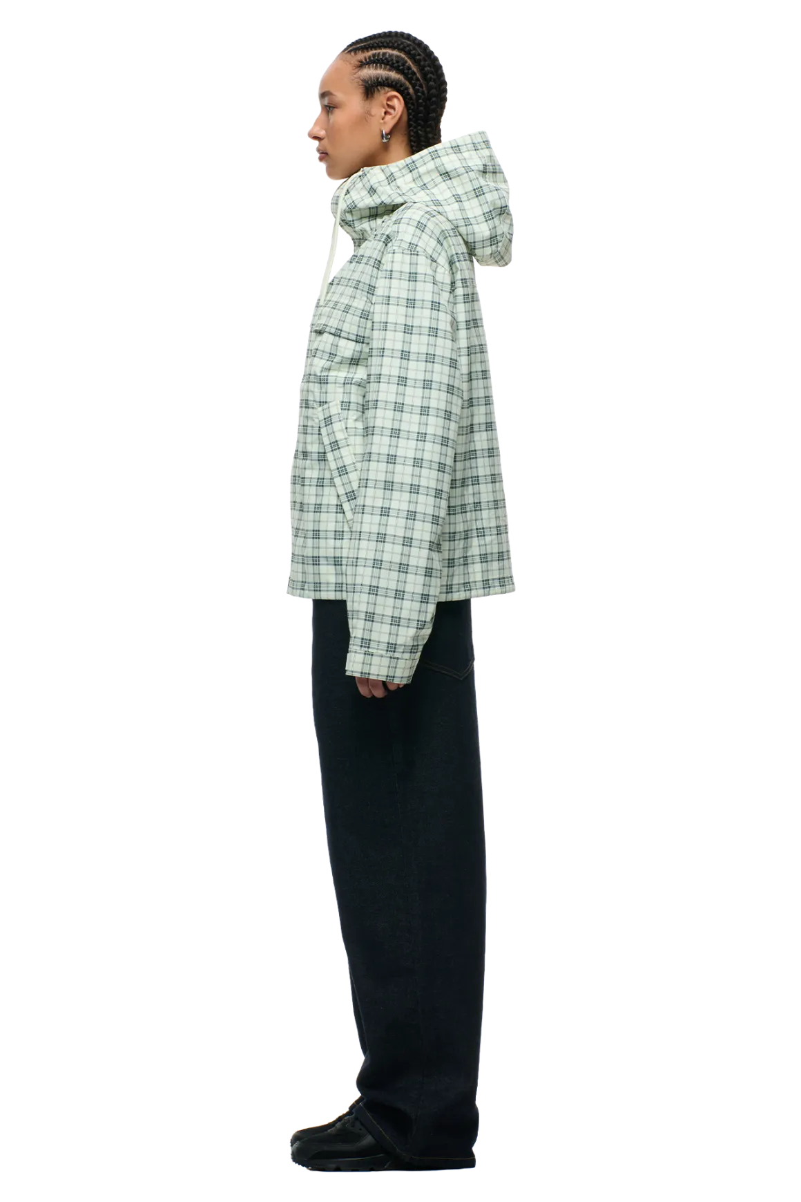 PLAID SHELL JACKET FOGGY GREEN