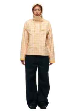 PLAID SHELL JACKET PASTEL PEACH