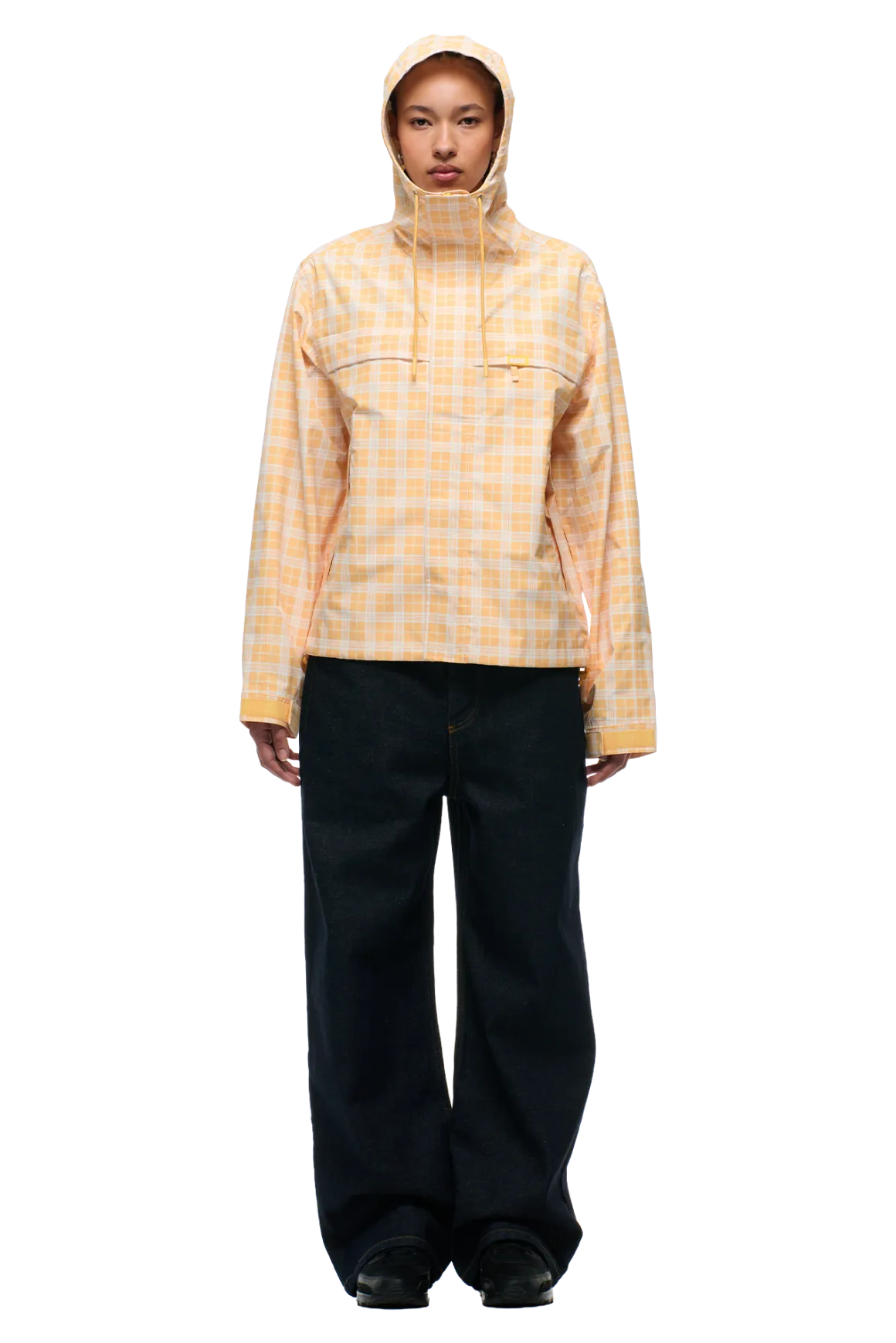 PLAID SHELL JACKET PASTEL PEACH