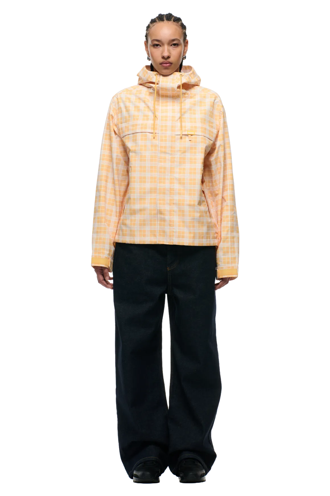 PLAID SHELL JACKET PASTEL PEACH