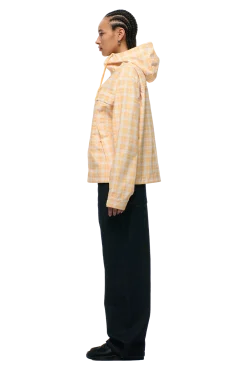 PLAID SHELL JACKET PASTEL PEACH