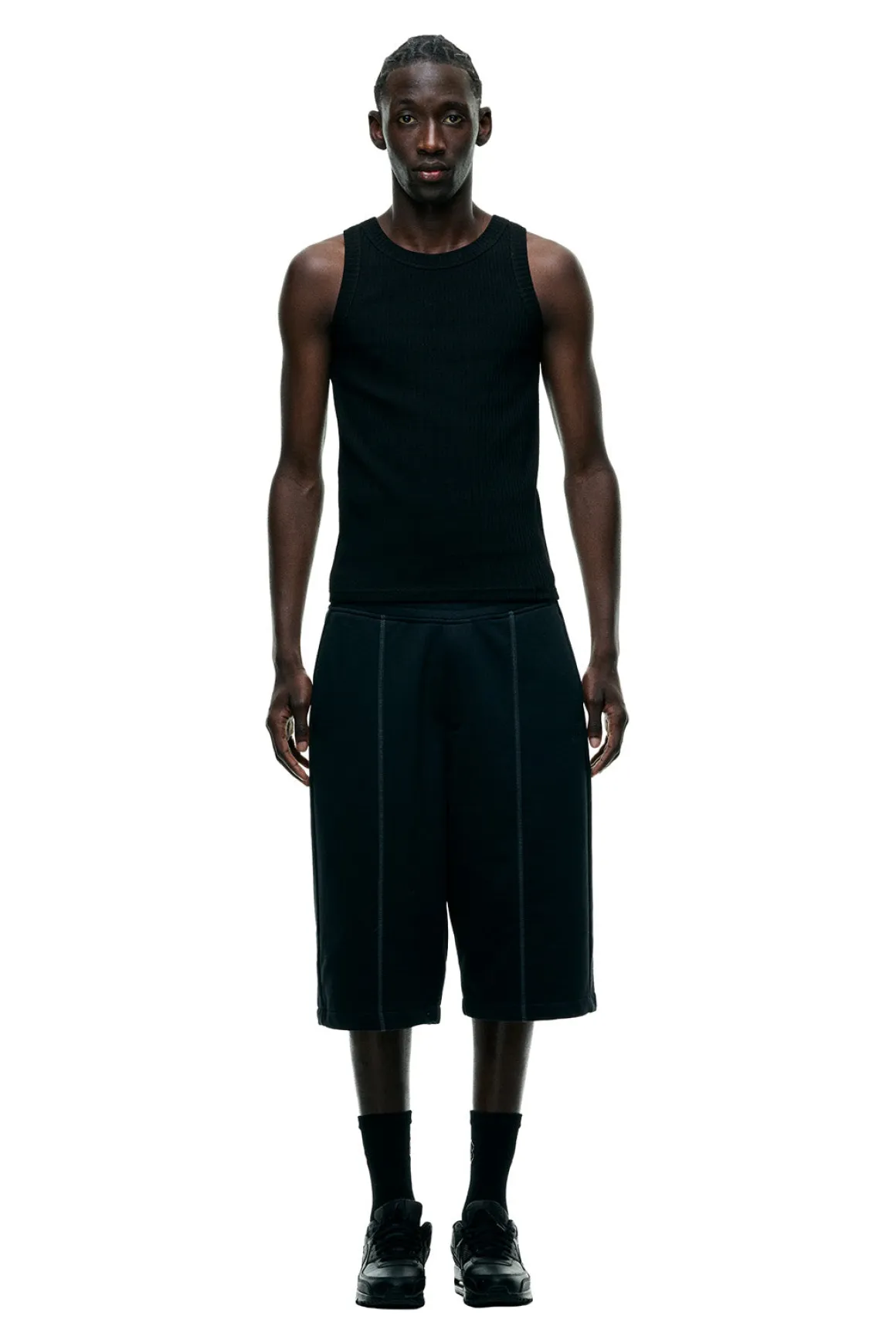 6PM+ LONG SHORTS FADED BLACK