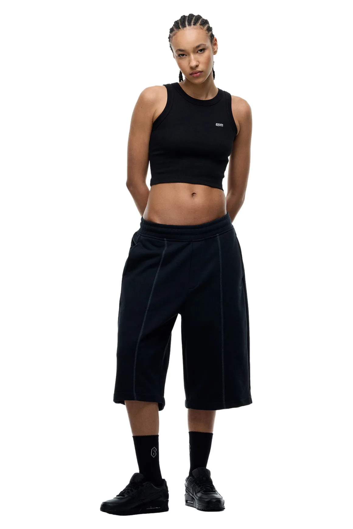 6PM+ LONG SHORTS FADED BLACK