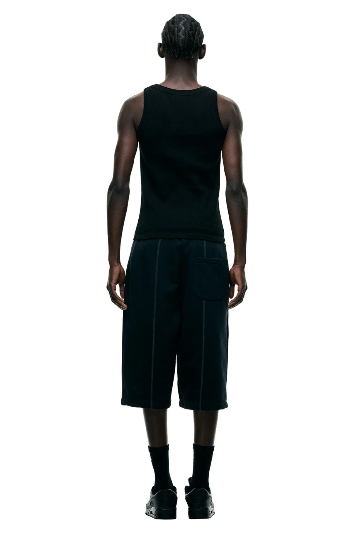 6PM+ LONG SHORTS FADED BLACK