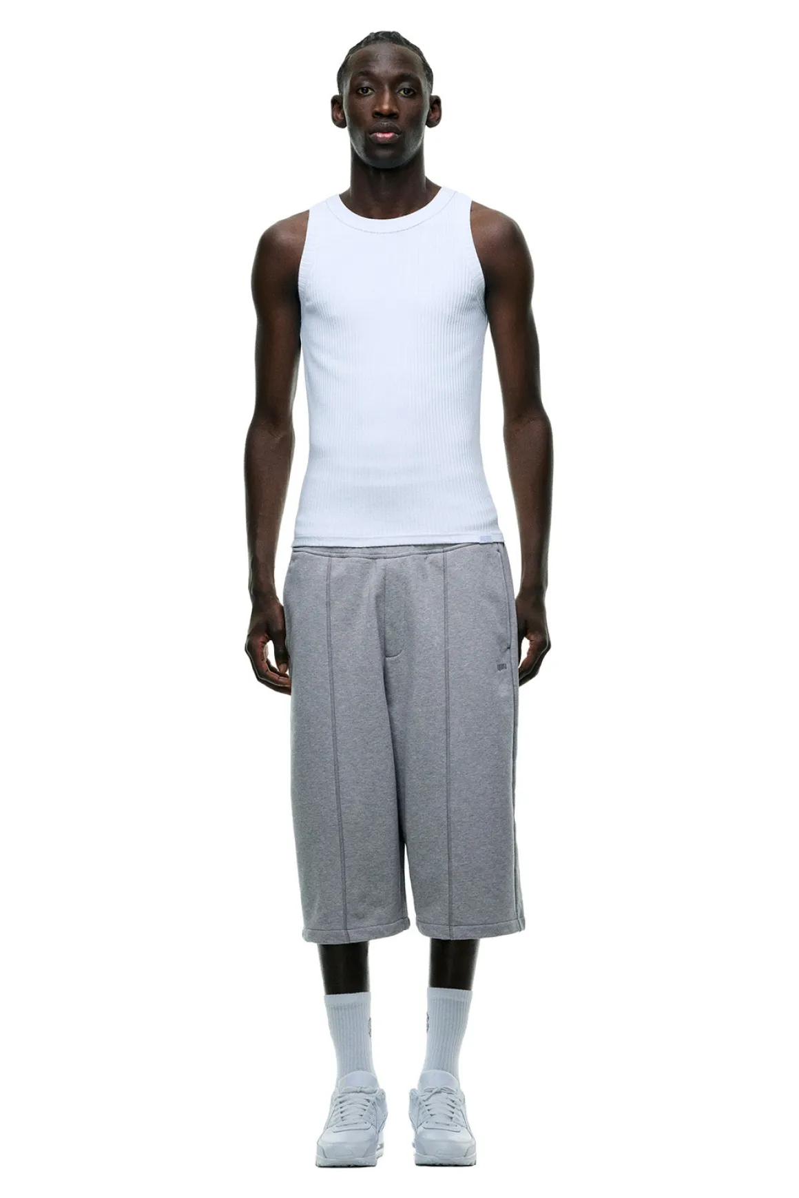 6PM+ LONG SHORTS GREY MELANGE