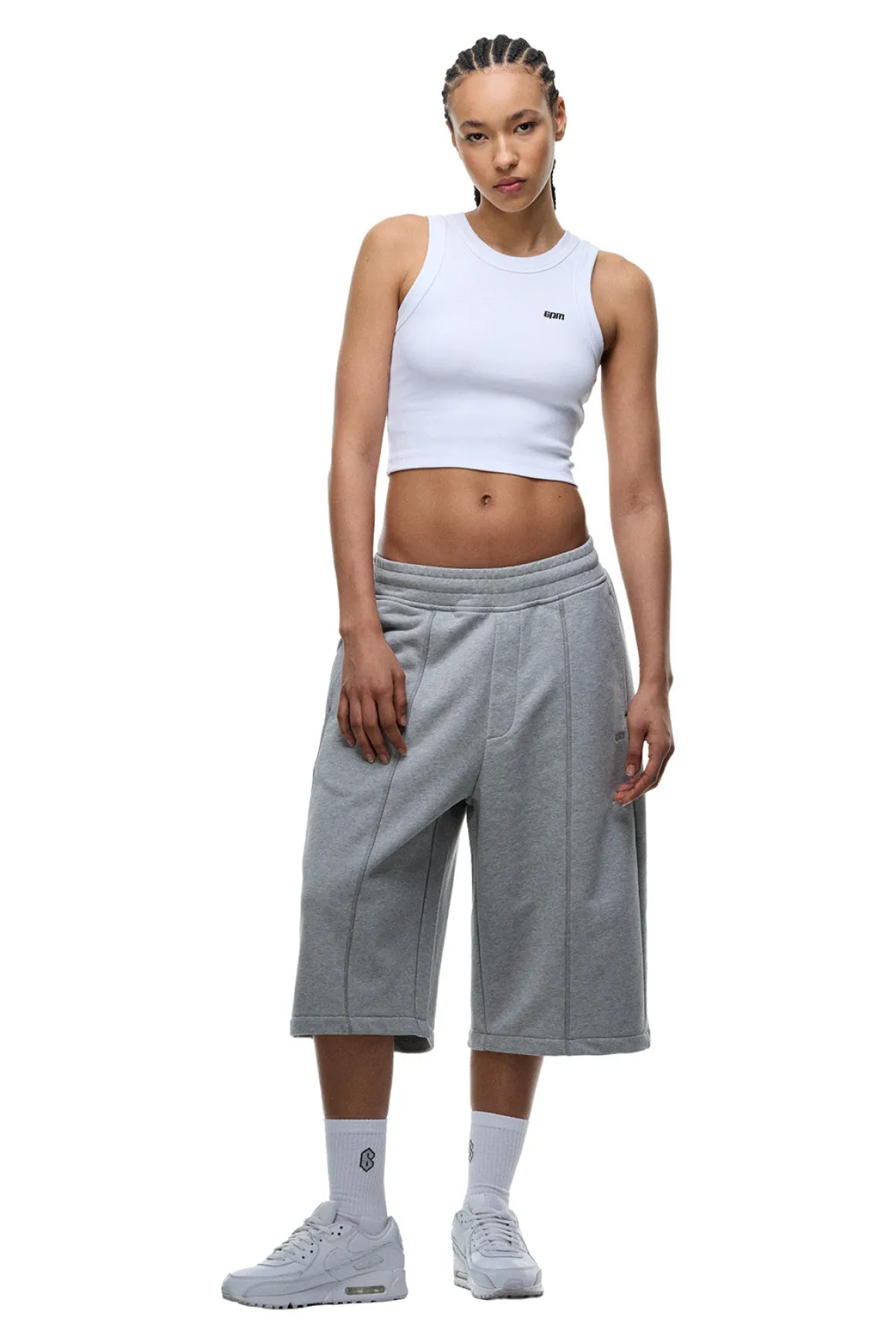 6PM+ LONG SHORTS GREY MELANGE