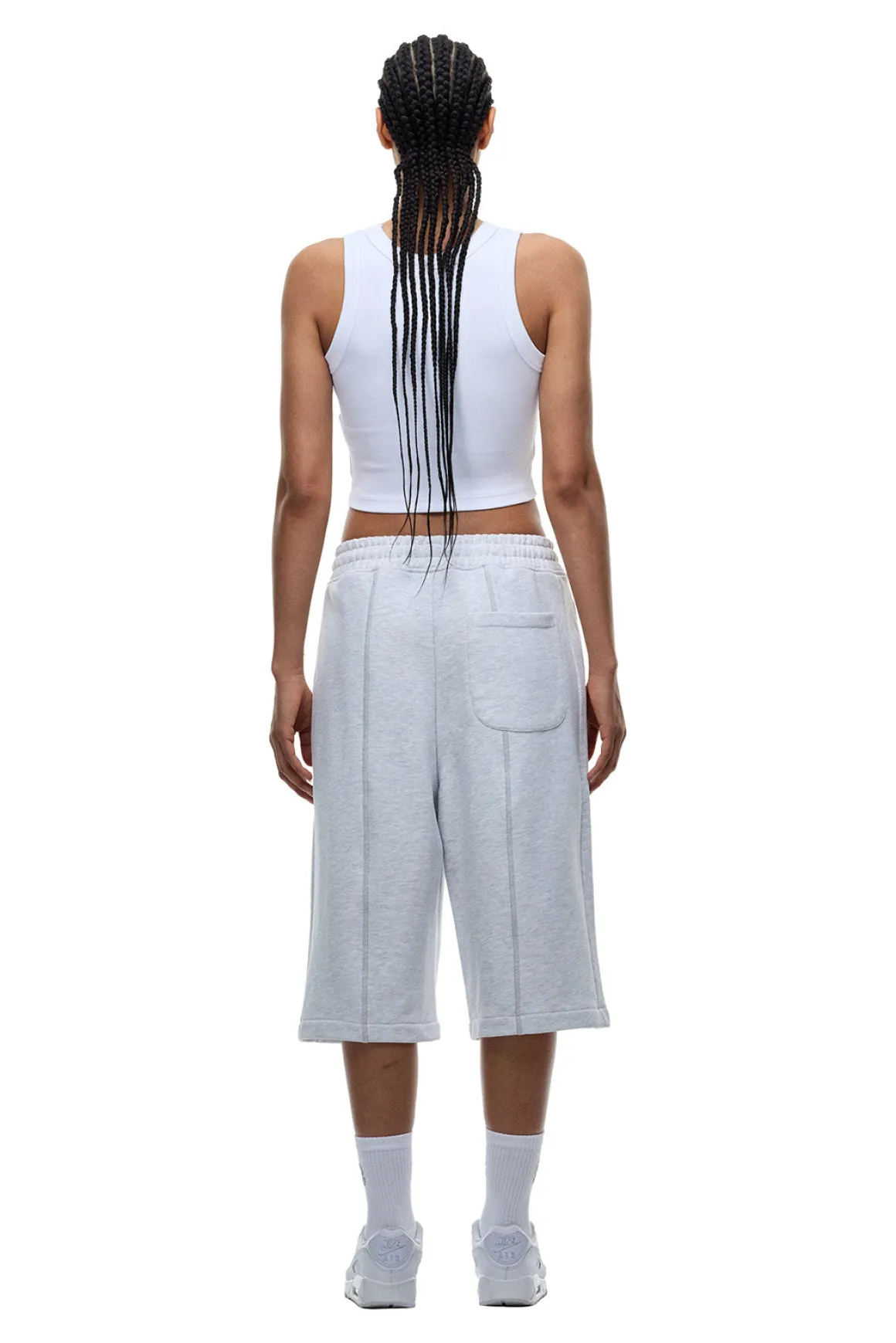 6PM+ LONG SHORTS LIGHT GREY MELANGE