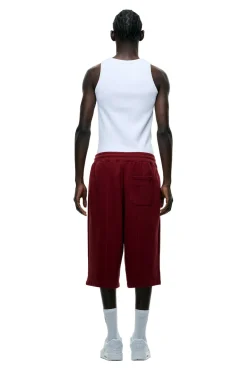 6PM+ LONG SHORTS WINE RED