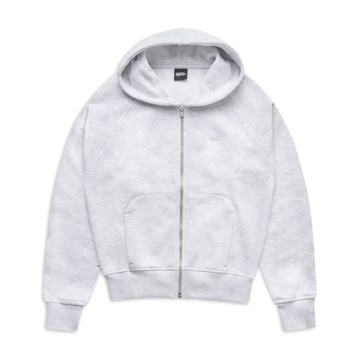 6PM+ SLIM ZIP HOODIE LIGHT GREY