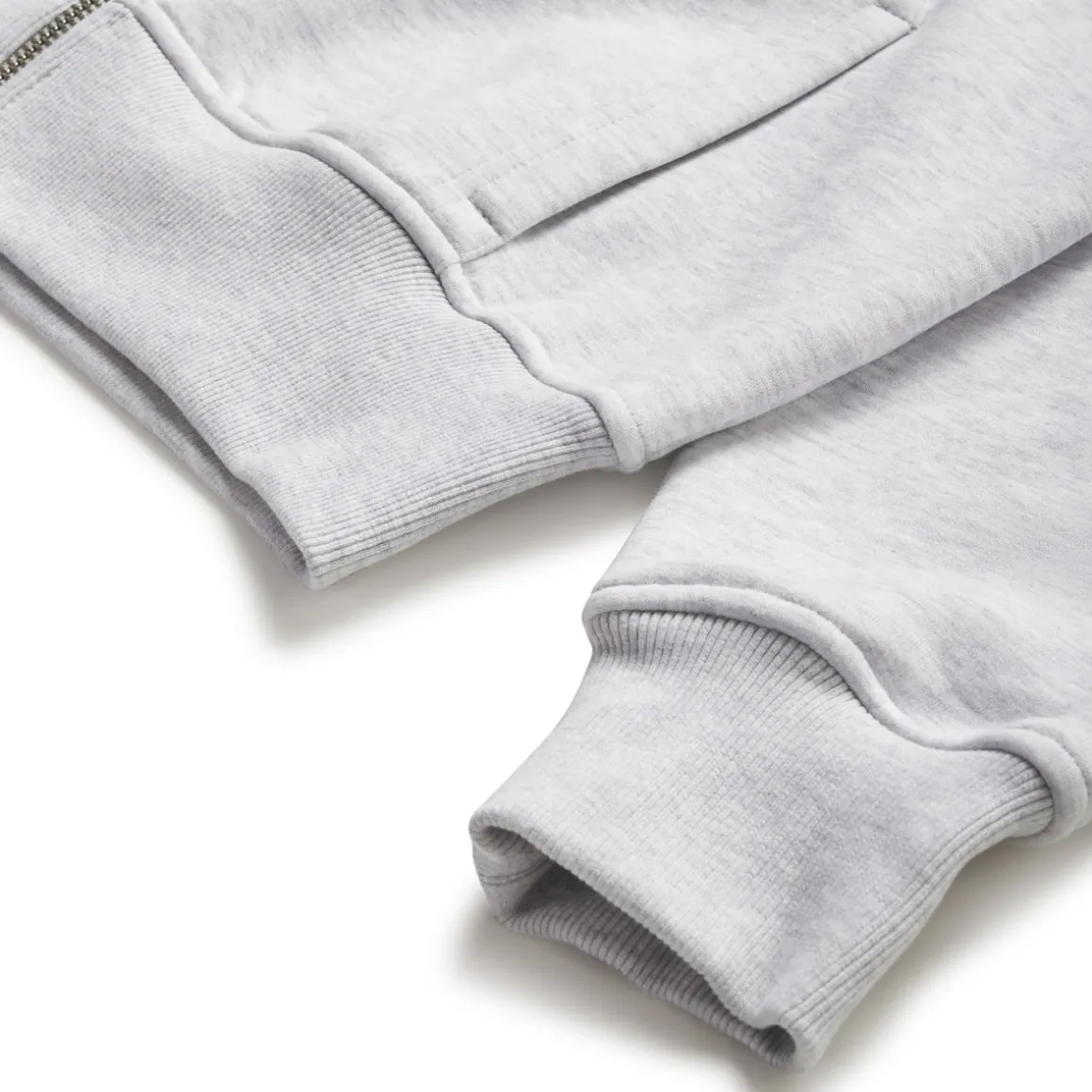 6PM+ SLIM ZIP HOODIE LIGHT GREY