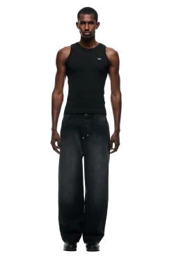 6PM+ X-TRA WIDE DENIM BLACK WASH