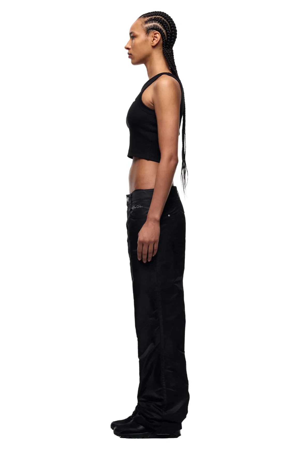 5-POCKET NYLON PANTS BLACK
