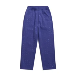 RHINESTONE OPEN LEG JOGGER BLUE
