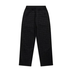 RHINESTONE OPEN LEG JOGGER BLACK