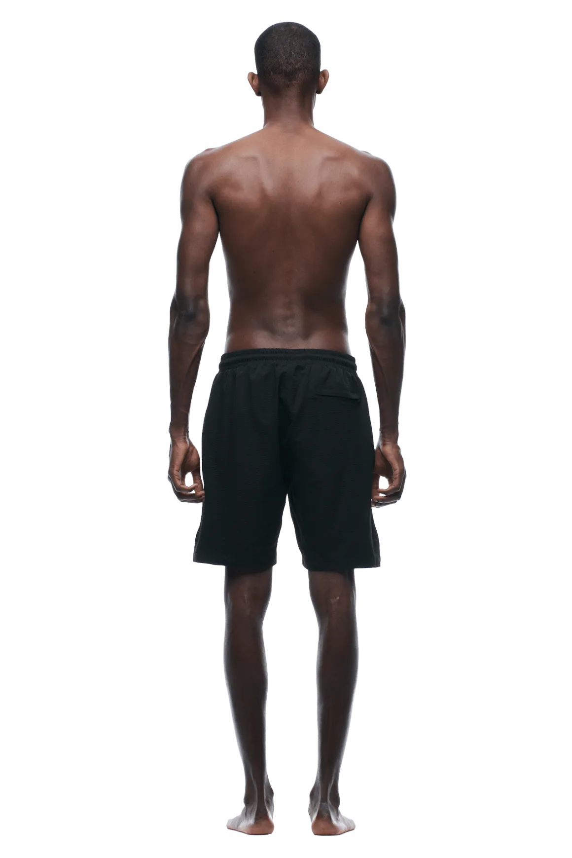 SEERSUCKER SWIM SHORTS BLACK