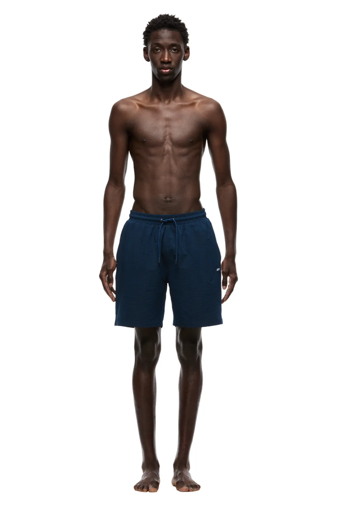 SEERSUCKER SWIM SHORTS BLUE LAKE