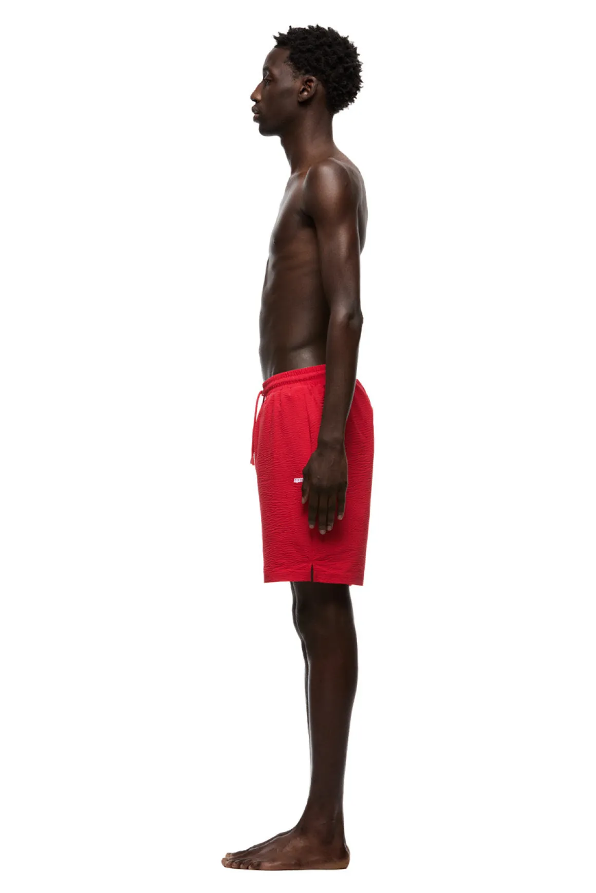 SEERSUCKER SWIM SHORTS CHERRY BONBON