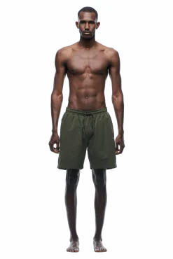 SEERSUCKER SWIM SHORTS OLIVE