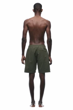 SEERSUCKER SWIM SHORTS OLIVE
