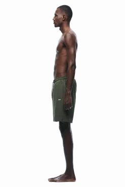 SEERSUCKER SWIM SHORTS OLIVE