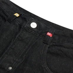 SELVEDGE RAW DENIM SHORTS BLACK