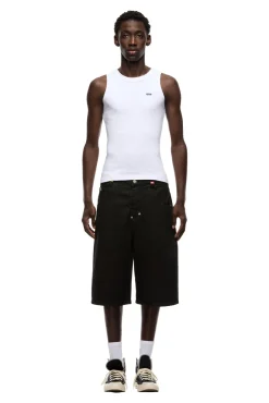 SELVEDGE RAW DENIM SHORTS BLACK