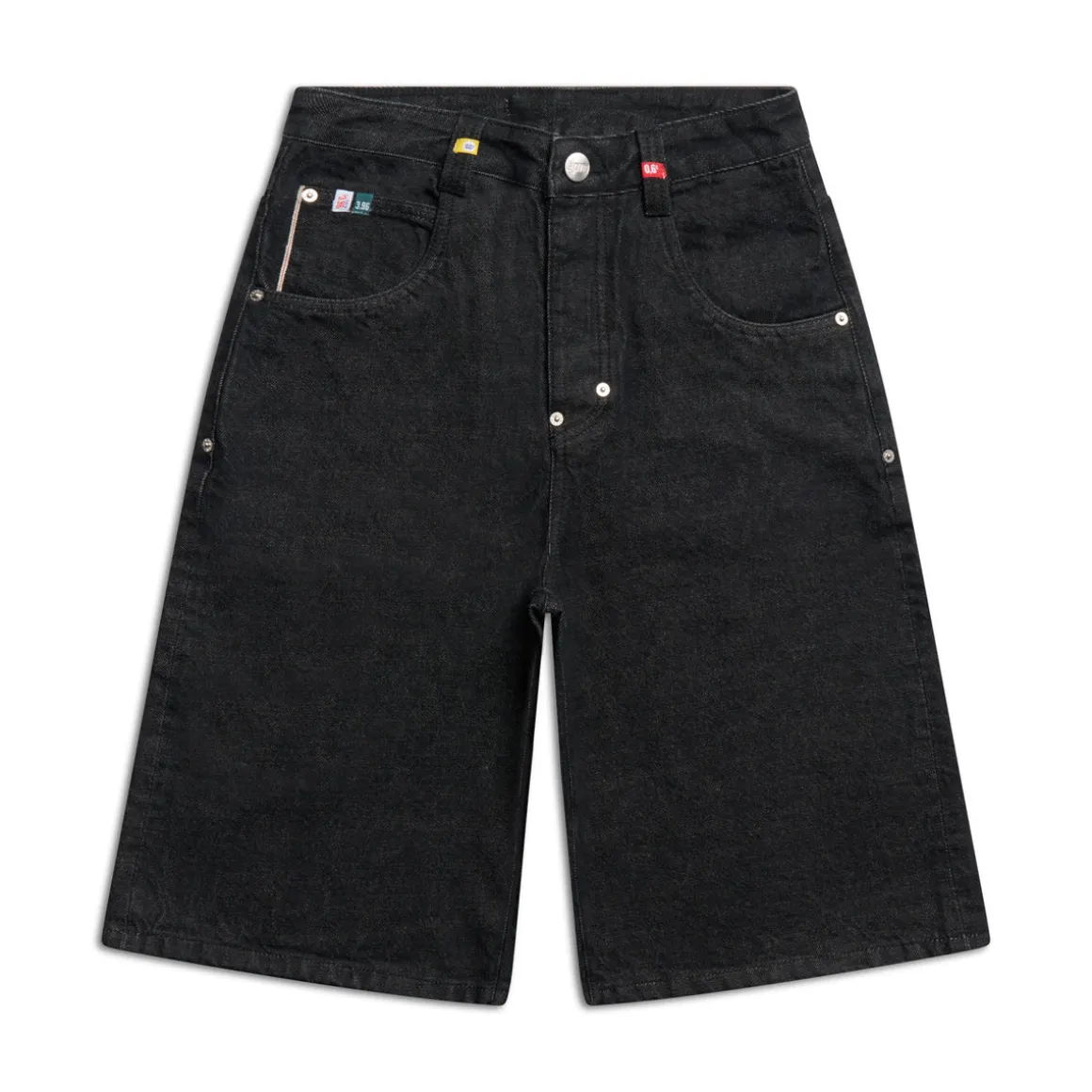 SELVEDGE RAW DENIM SHORTS BLACK