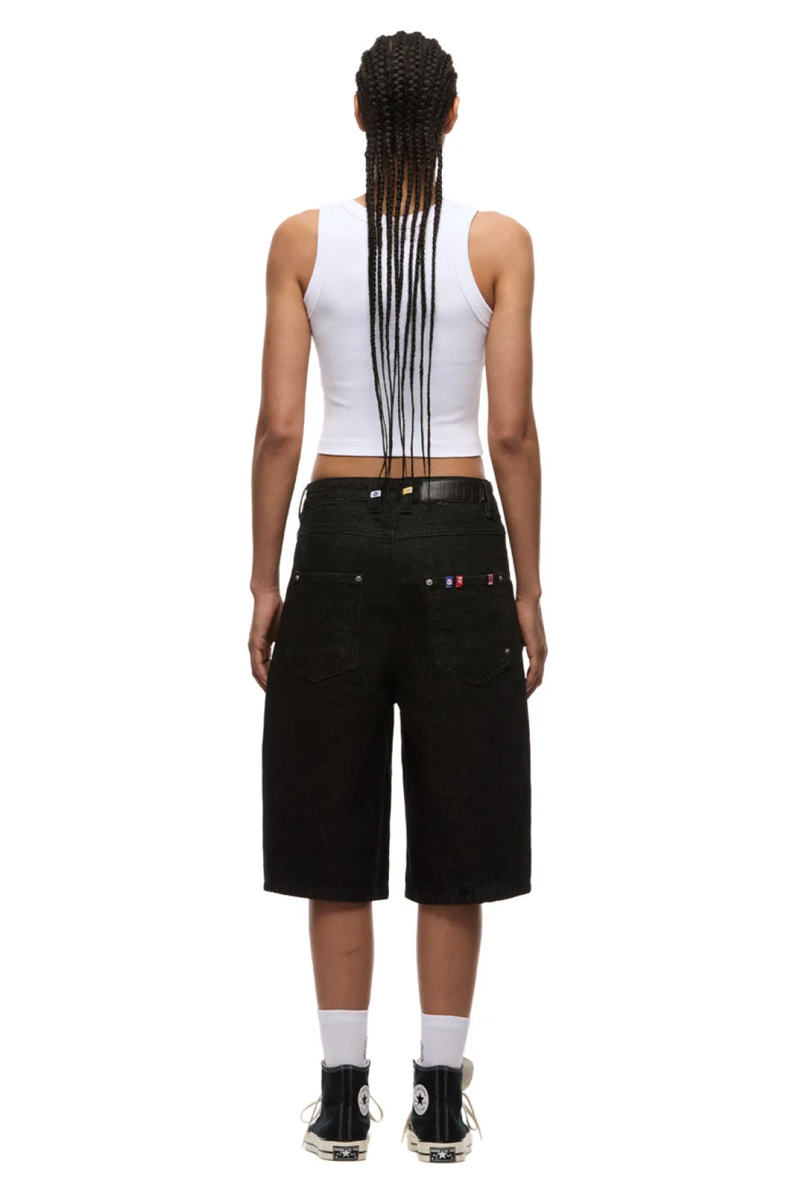 SELVEDGE RAW DENIM SHORTS BLACK