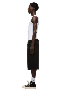 SELVEDGE RAW DENIM SHORTS BLACK